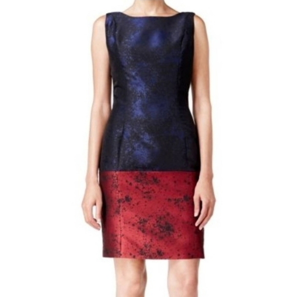 𝅺B. Michael America Jacquard Sheath Cocktail or Holiday Dress - Picture 1 of 14
